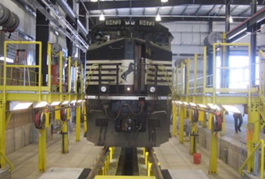 Locomotive in shop for repairs