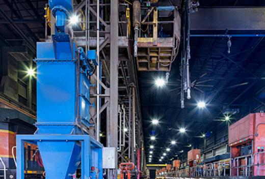 Maintenance Building interior with a view of the Sanding Control System.