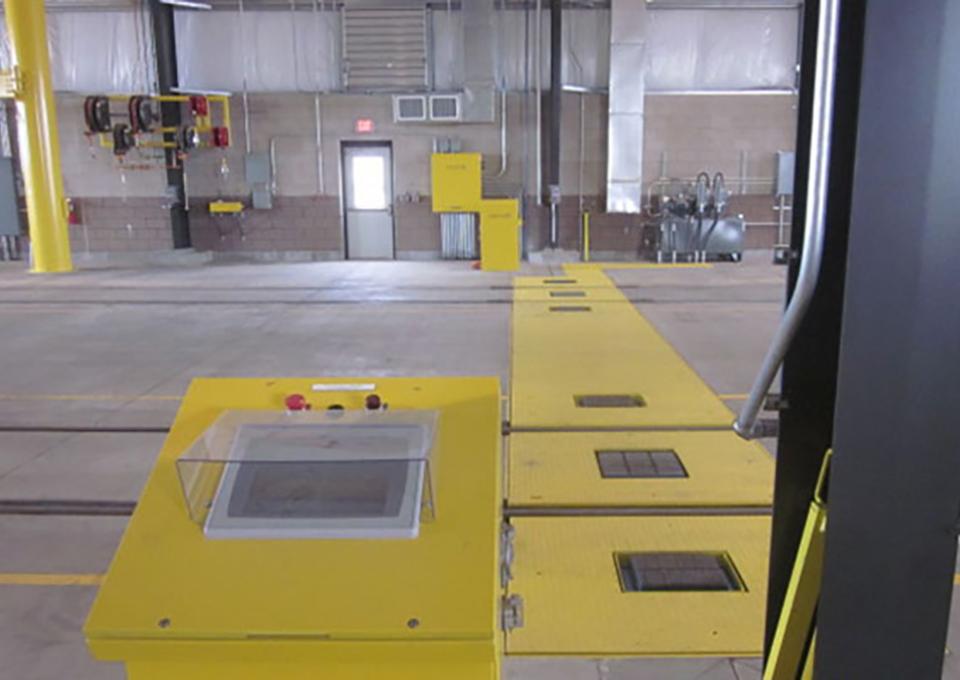 A closed view of the maintenance pit