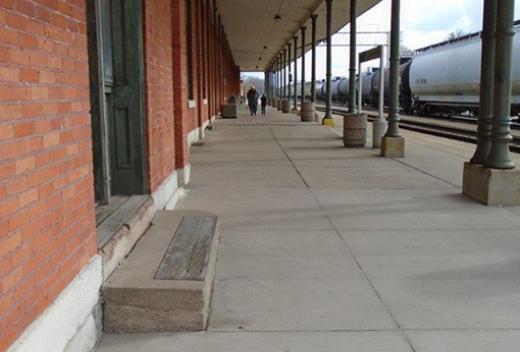 Station exterior sidewalk
