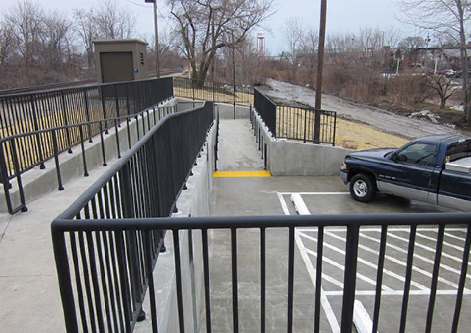 Amtrak ARRA Elyria, OH - New handicap ramp and guardrail.