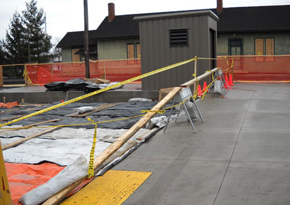 Amtrak ARRA Byran, OH - Handicap lift storage and new walkway.